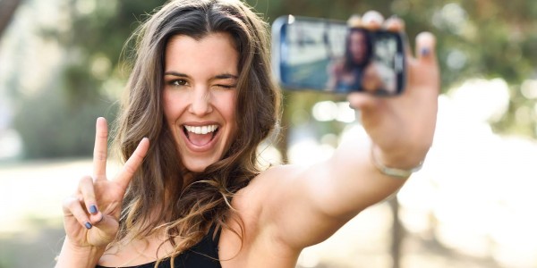Woman taking selfie